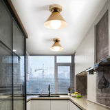 Industrial Balcony Gold Cone Flush Mount Ceiling Light Image - 3