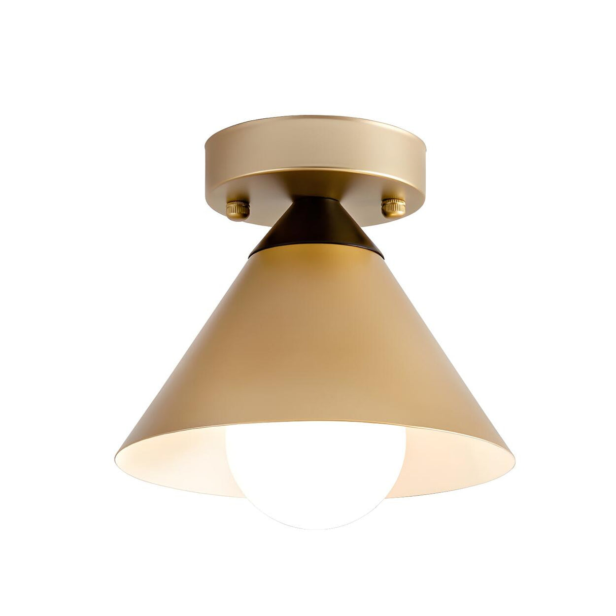 Industrial Balcony Gold Cone Flush Mount Ceiling Light Image - 4