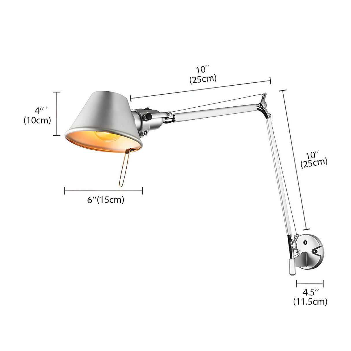 Industrial Black Adjustable Cone Swing Arm Wall Sconce 
