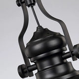 Industrial Black Dome Metal Downrods Pendant Light Image - 9
