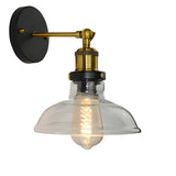 Industrial Black Geometric Clear Glass Wall Sconce Image - 10