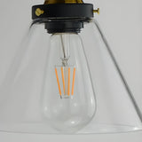 Industrial Black Geometric Clear Glass Wall Sconce Image - 15