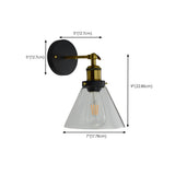 Industrial Black Geometric Clear Glass Wall Sconce #size