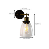 Industrial Black Geometric Clear Glass Wall Sconce Image - 17