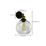 Industrial Black Geometric Clear Glass Wall Sconce Image - 18