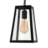 Industrial Black Glass Trapezoid-Shaped Pendant Light Image - 8