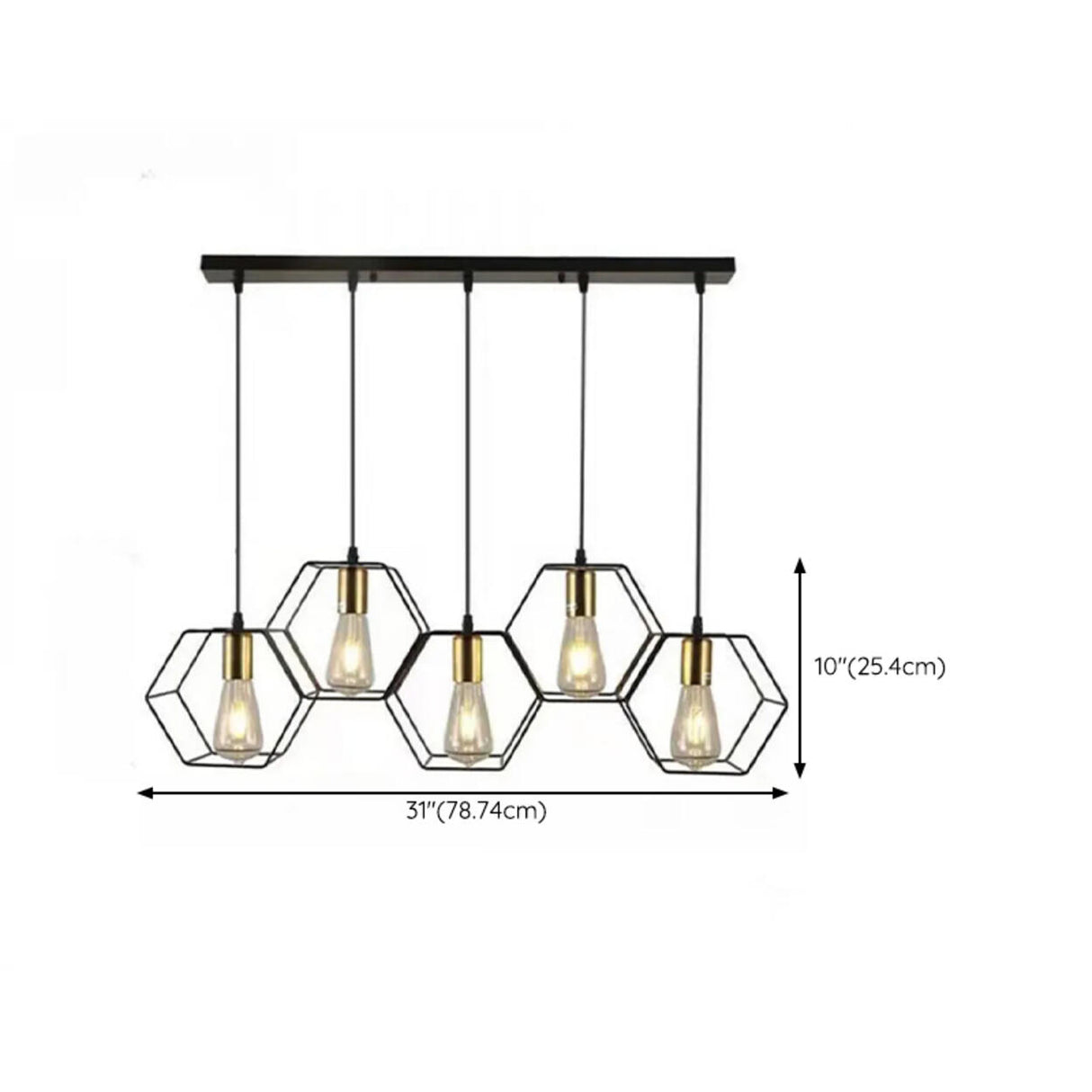Industrial Black Honeycomb Island Pendant Light Image - 13