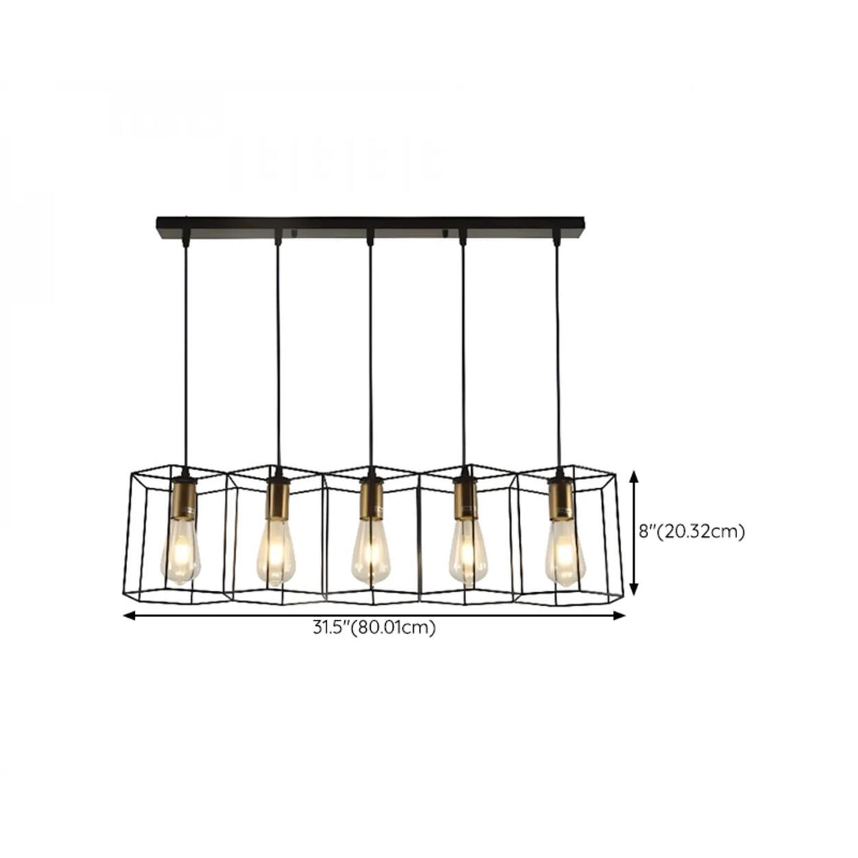 Industrial Black Honeycomb Island Pendant Light Image - 15