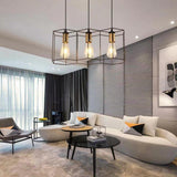 Industrial Black Honeycomb Island Pendant Light Image - 3
