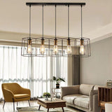 Industrial Black Honeycomb Island Pendant Light Image - 4