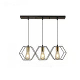 Industrial Black Honeycomb Island Pendant Light Image - 6