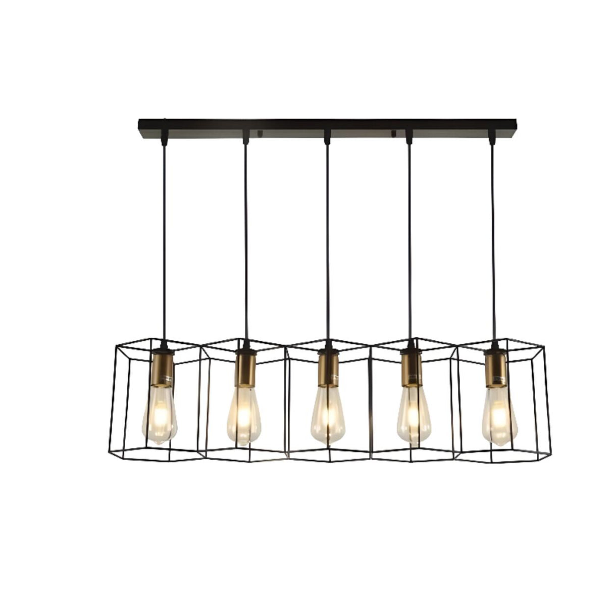 Industrial Black Honeycomb Island Pendant Light Image - 8