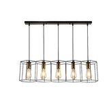 Industrial Black Honeycomb Island Pendant Light Image - 8