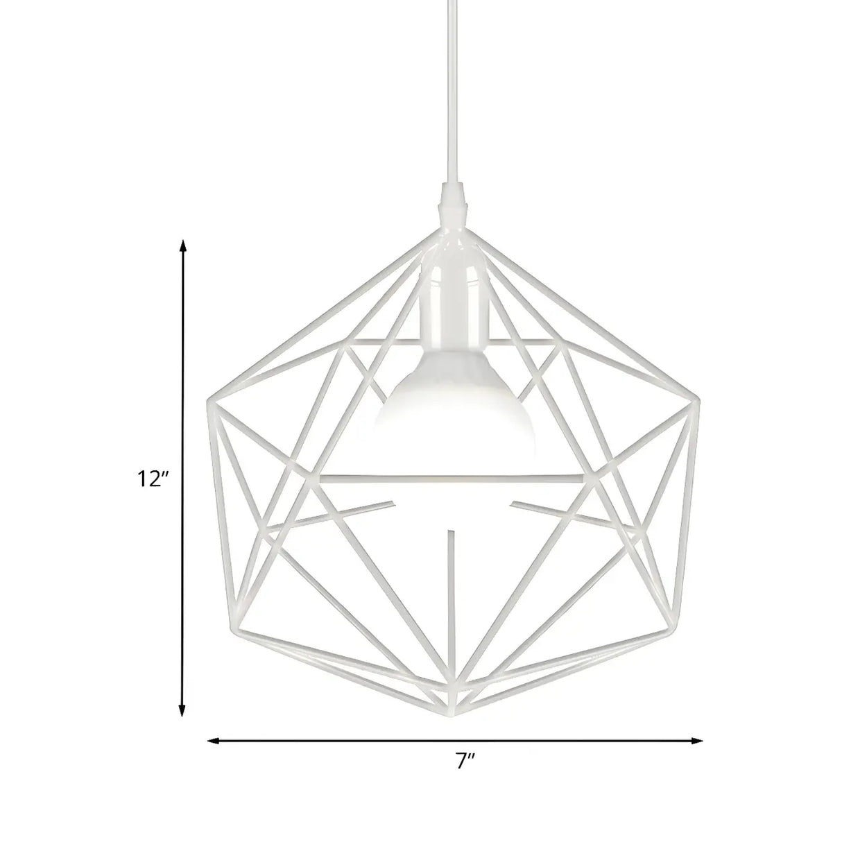 Industrial Black Metal Geometric Cage Pendant Light 