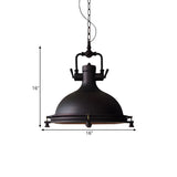 Industrial Black Metal Pot Shape Hanging Pendant Light Image - 10