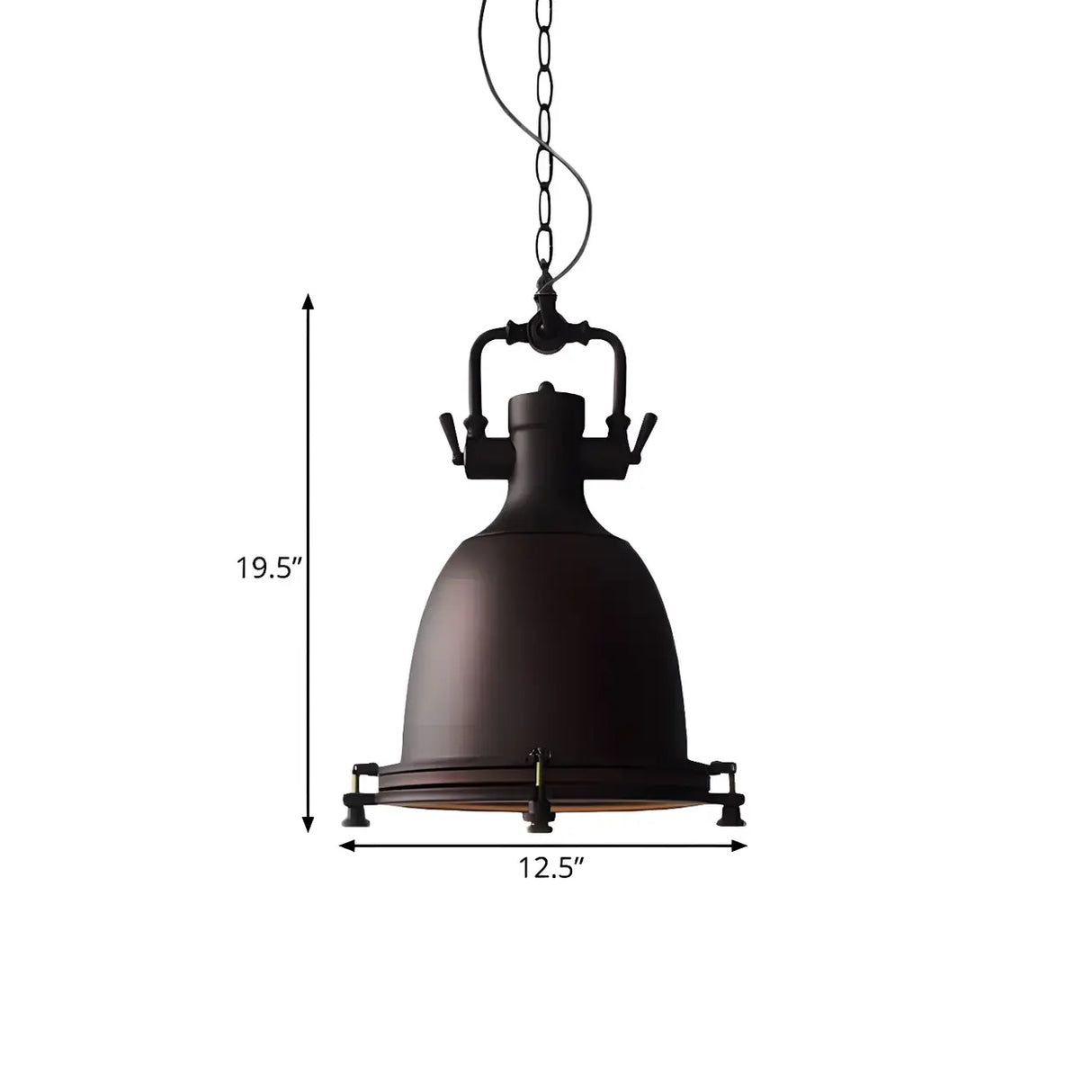 Industrial Black Metal Pot Shape Hanging Pendant Light 