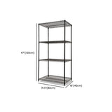 Industrial Black Rectangle Metal 4 Tiers Plant Stand #size