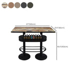Industrial Black Small Round Bar Table with Storage Shelf Image - 27