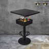 Industrial Black Small Round Bar Table with Storage Shelf Image - 9