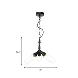 Industrial Black Water Pipe Glass Cylinder Bulb Chandelier Image - 11