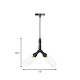 Industrial Black Water Pipe Glass Cylinder Bulb Chandelier Image - 5