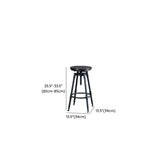 Industrial Brown Round Faux Leather Swivel Bar Stool #size