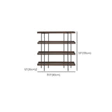 Industrial Brown Wood and Metal Vertical Tiered Bookshelf Image - 10