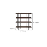 Industrial Brown Wood and Metal Vertical Tiered Bookshelf Image - 11
