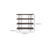 Industrial Brown Wood and Metal Vertical Tiered Bookshelf Image - 12