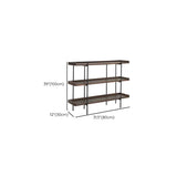Industrial Brown Wood and Metal Vertical Tiered Bookshelf Image - 13