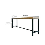 Industrial Wood Bar Table Set Gold Wire Back Cushion Stool Image - 9