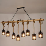 Industrial Cage Rectangular Island Ceiling Light Image - 1