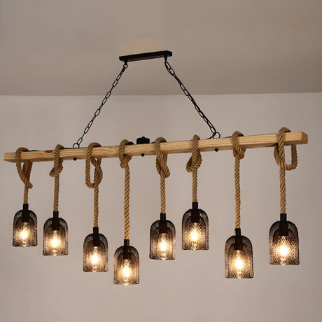 Industrial Cage Rectangular Island Ceiling Light Image - 1