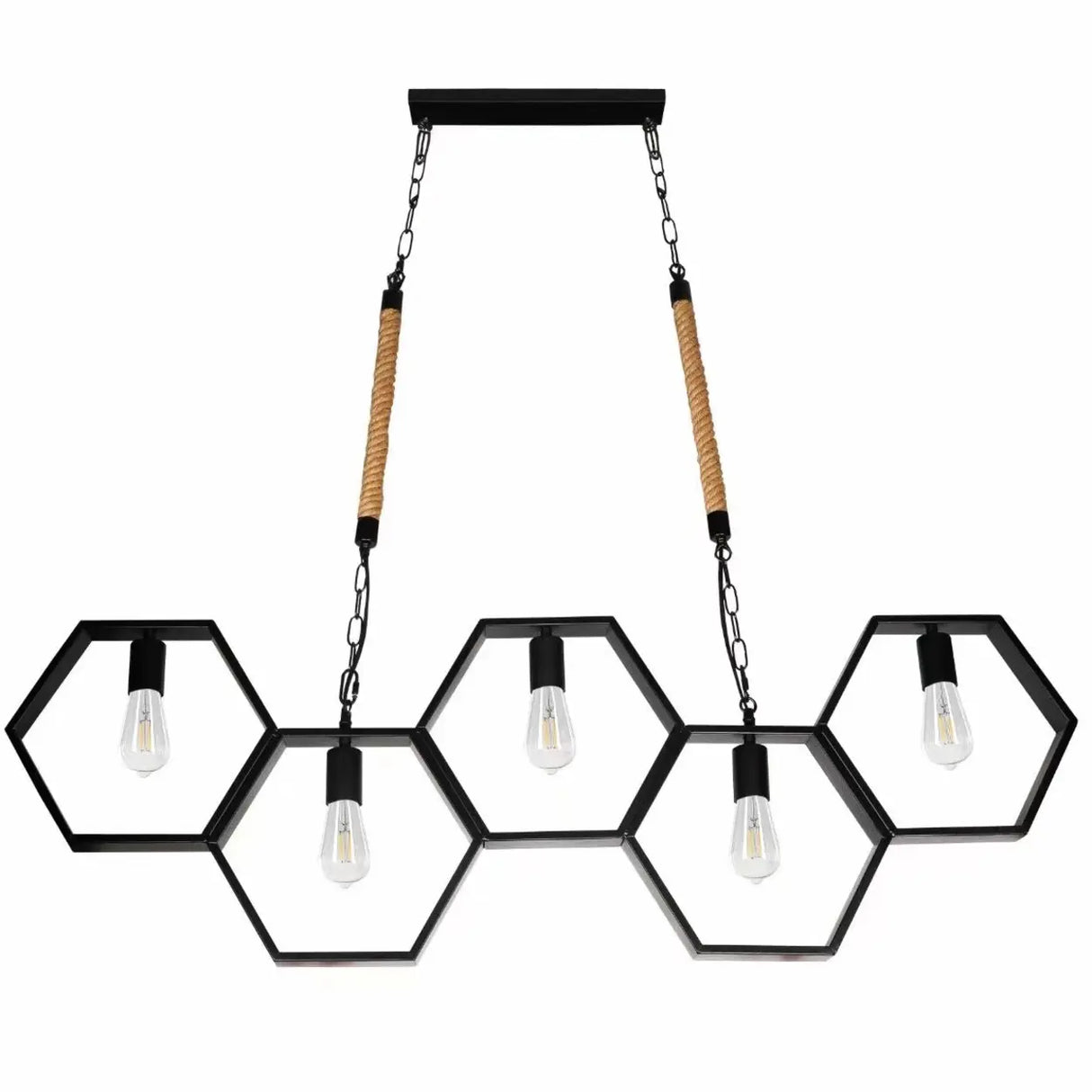 Industrial Cage Rectangular Island Ceiling Light Image - 12