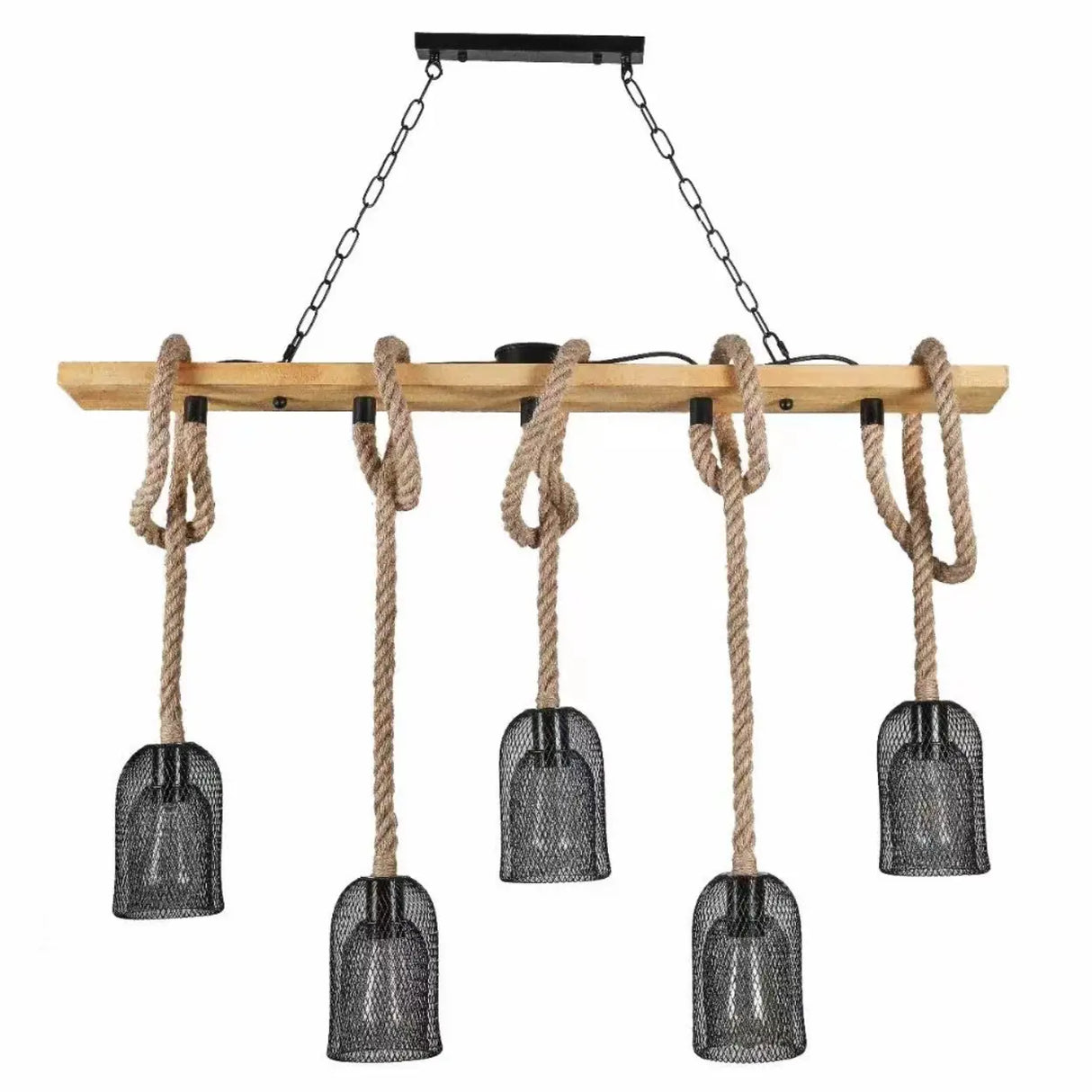 Industrial Cage Rectangular Island Ceiling Light Image - 13