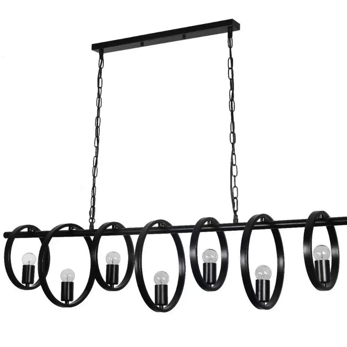 Industrial Cage Rectangular Island Ceiling Light Image - 14