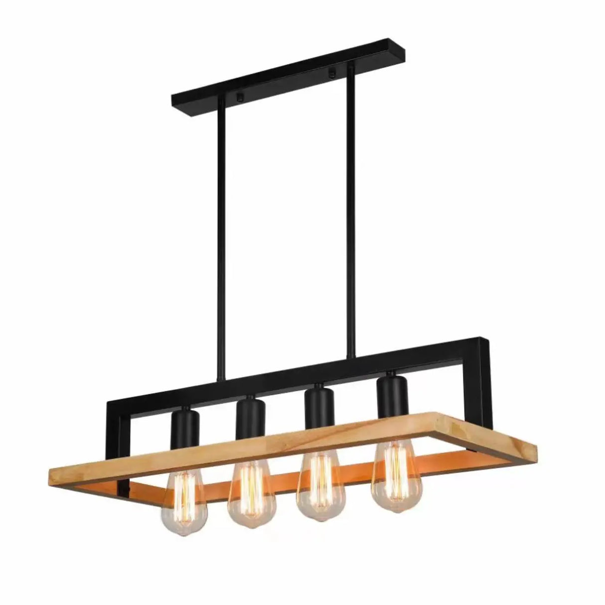Industrial Cage Rectangular Island Ceiling Light Image - 4