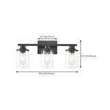 Industrial Clear Glass 3-Light Matte Black Vanity Light Image - 20