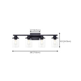 Industrial Clear Glass 3-Light Matte Black Vanity Light Image - 21