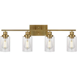 Industrial Clear Glass Black Cylinder Vanity Light Image - 15