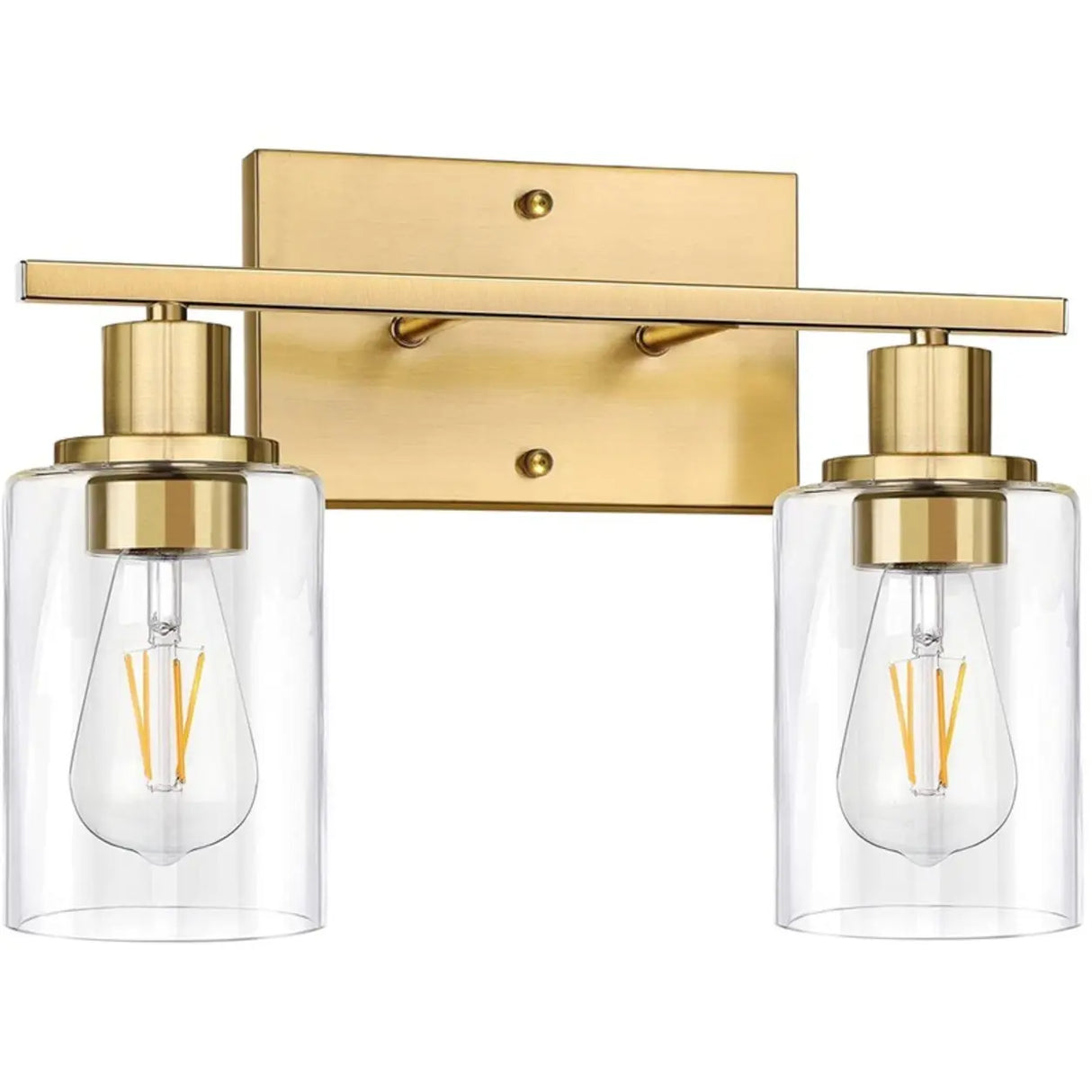 Industrial Clear Glass Black Cylinder Vanity Light Image - 9