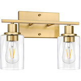 Industrial Clear Glass Black Cylinder Vanity Light Image - 9