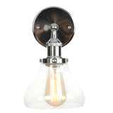 Industrial Clear Glass Shade Chrome Cone Wall Sconce Image - 12