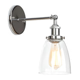 Industrial Clear Glass Shade Chrome Cone Wall Sconce Image - 16
