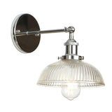 Industrial Clear Glass Shade Chrome Cone Wall Sconce Image - 17
