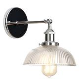 Industrial Clear Glass Shade Chrome Cone Wall Sconce Image - 18