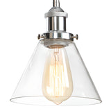Industrial Clear Glass Shade Chrome Cone Wall Sconce Image - 19