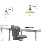 Industrial Clear Glass Shade Chrome Cone Wall Sconce Image - 3