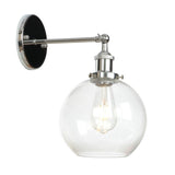 Industrial Clear Glass Shade Chrome Cone Wall Sconce Image - 4