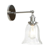 Industrial Clear Glass Shade Chrome Cone Wall Sconce Image - 9